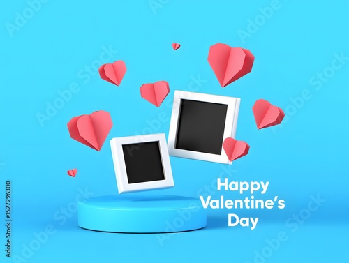 Romantic Valentine's Day Celebration Digital Photos and Pink Hearts