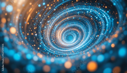 Abstract Vortex: Blue and Orange Energy Swirl