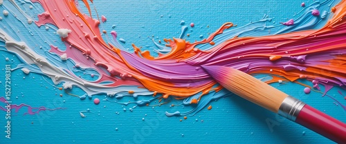 Vibrant Acrylic Paint Swirls & Brushstrokes: Abstract Art