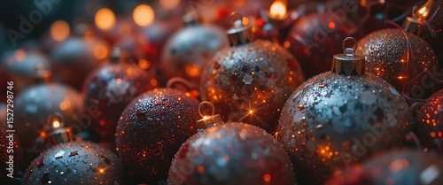 Sparkling Christmas Ornament Closeup: Festive Holiday Decor