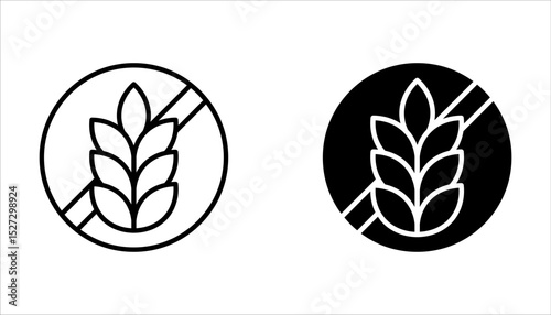 Gluten free icon vector set, vector illustration  isolated on white background.