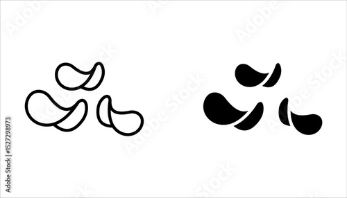 Potato chips symbol icons set, vector illustration on a white background.