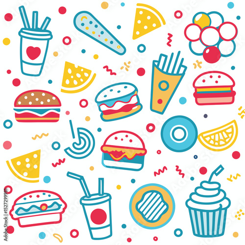 Colorful Fast Food Illustration (1)