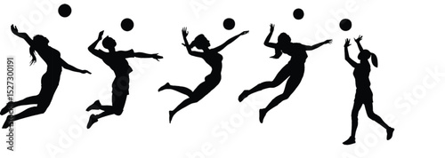 vector silhouette of a woman and Unstoppable Women in Volleyball"

