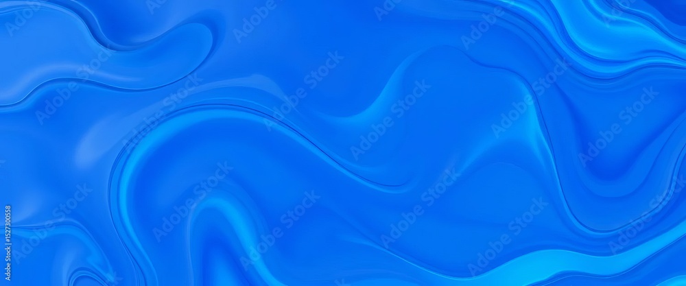 Obraz premium Fluid, swirling blue abstract shapes, gradient texture, color, smooth