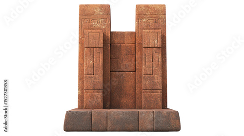 Tiwanaku monolith structure Transparent background, PNG file