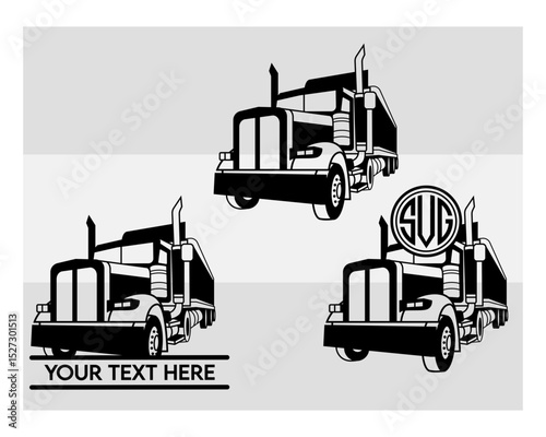 Semi Truck SVG Silhouette Bundle, Semi Truck Silhouette, Truck Svg, Trucker Silhouette Svg, US Trucker Svg, Semi Truck Png, Truck Svg Images, Cut Files