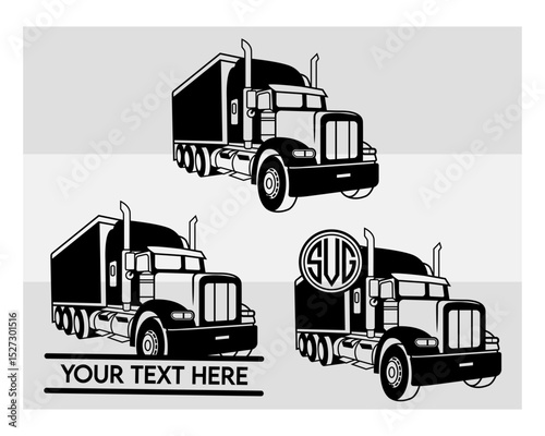 Semi Truck SVG Silhouette Bundle, Semi Truck Silhouette, Truck Svg, Trucker Silhouette Svg, US Trucker Svg, Semi Truck Png, Truck Svg Images, Cut Files