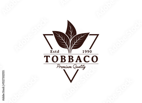Vintage Retro Hand Draw Sketch Tobacco Plant Tree Leaf Leaves for Cigar Badge Emblem Label Logo Design