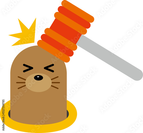 두더지잡기 일러스트