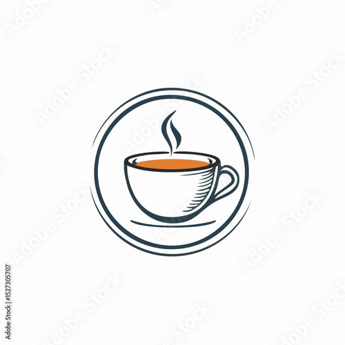 Minimal tea or soup vector icon with cup and steam, great for café, restaurant, or food product branding.