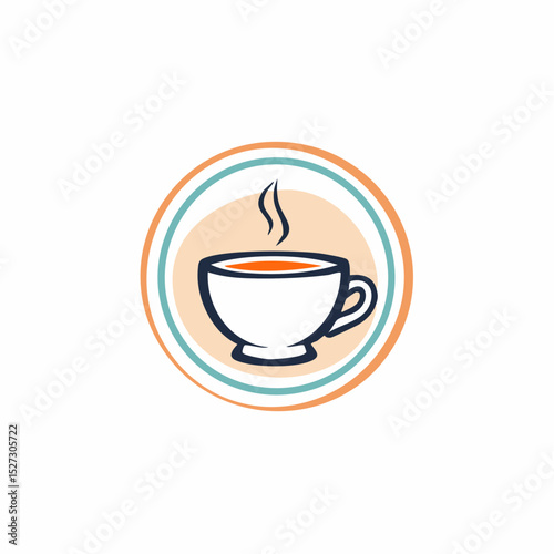 Minimal tea or soup vector icon with cup and steam, great for café, restaurant, or food product branding.