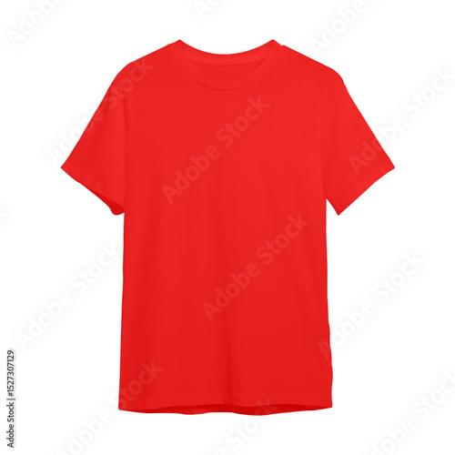 red t-shirt mockup with transparent background