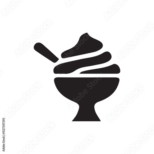 vector illustration of a bowl of ice cream