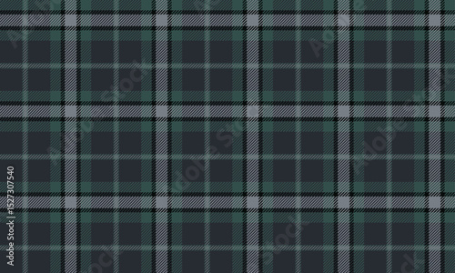 Seamless plaid pattern, green, grey, black, classic style for textiles, clothes, skirts and pants or other apparel, giving a simple yet unique look, vector illustration.