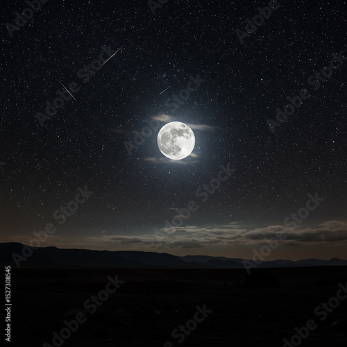 Ai generative,moon, night, stars