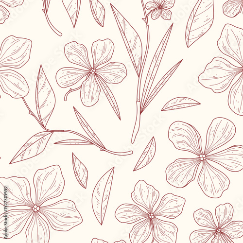 Wallpaper Mural engraving hand drawn botanical pattern Torontodigital.ca