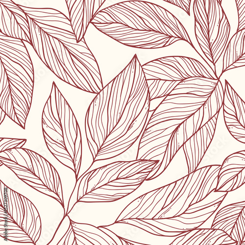 hand drawn floral outline background pattern