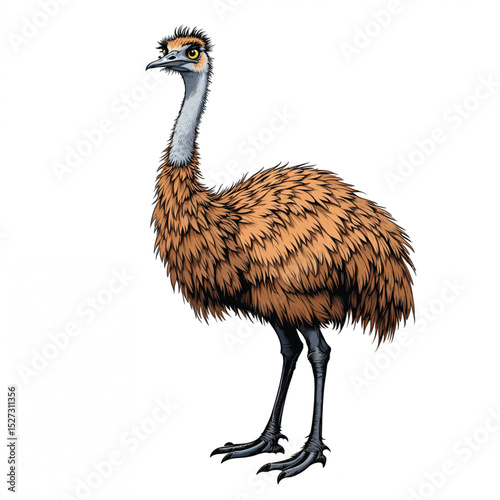 Emu cartoon vector illustration isolated