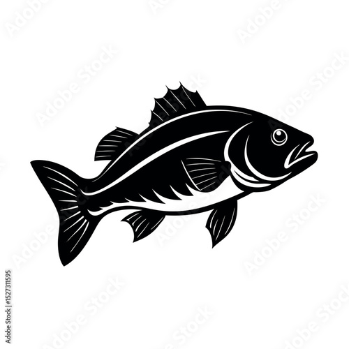 bass fish vector silhouette