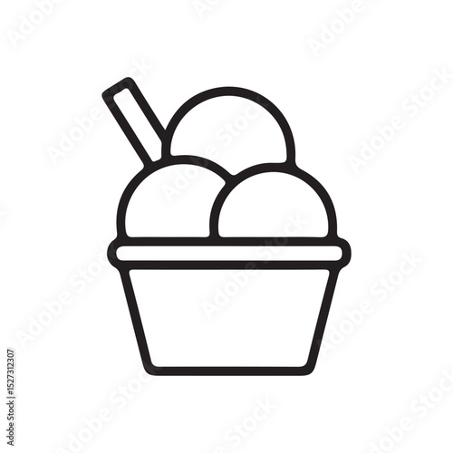 vector illustration of a bowl of ice cream