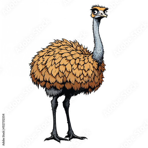 Emu cartoon vector illustration isolated