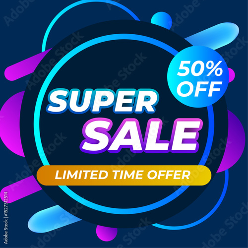 Abstract dark blue sale background theme template