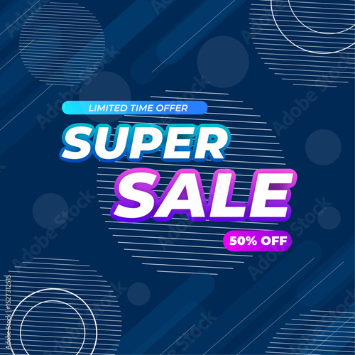 Abstract dark blue sale background theme template