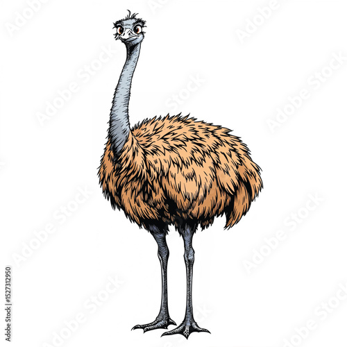 Emu cartoon vector illustration isolated