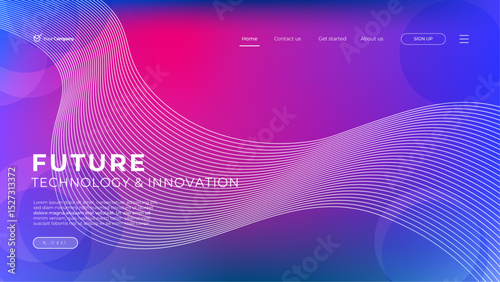 Flat abstract landing page design template