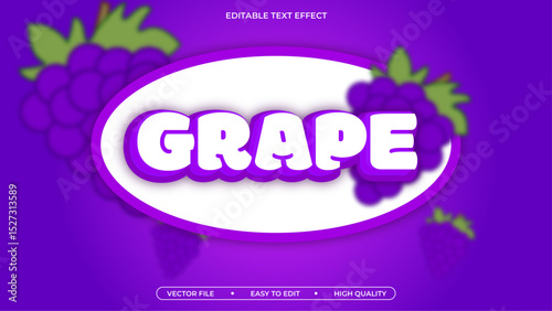 Grape text effect editable fresh text style