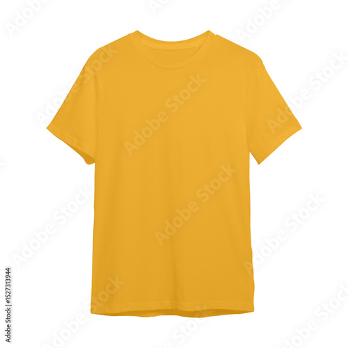 orange t-shirt mockup on transparent background