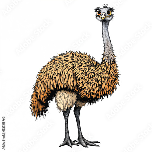 Emu cartoon vector illustration isolated