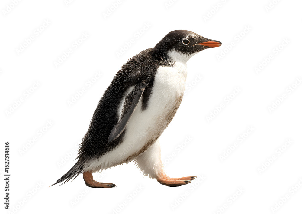Fototapeta premium Penguin isolate on transparent background in PNG format realistic animal design