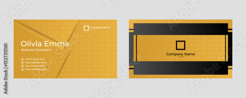 Realistic elegant horizontal business card template