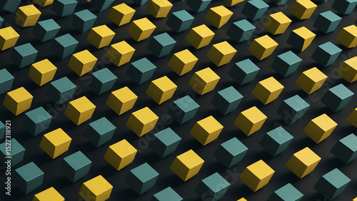 Dynamic Geometric Patterns, 3D Cubes, Abstract Design, Digital Art, Modern Aesthetics, Top-Down View, Unique Wallpaper photo
