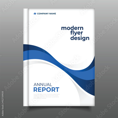 modern annual report cover business flyer geometric wavy flier design