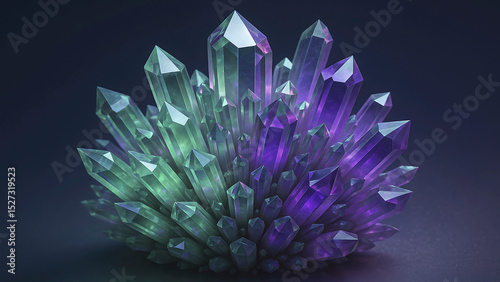 Vibrant Purple and Green Crystal Cluster Stunning Desktop Wallpaper for Windows, Mac, and More