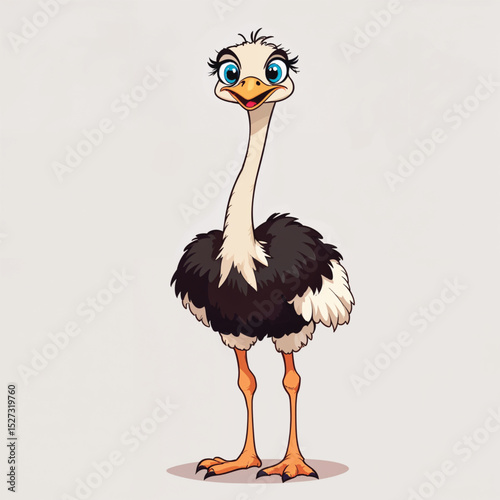 Emu cartoon vector illustration isolated
