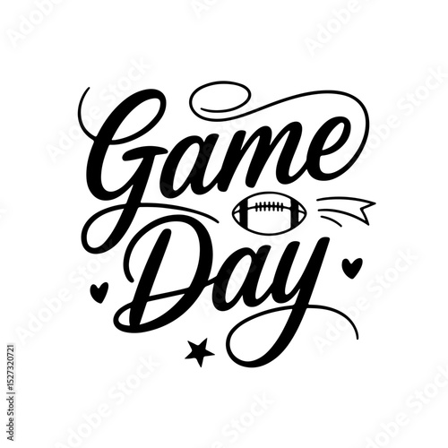 Game Day. Football Quote Vector Design Isolated on White Background