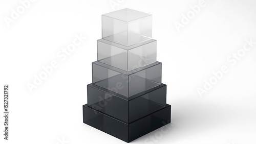 Stunning Abstract Grey Scale Cube Tower Unique Desktop Wallpaper for Windows, Mac, and More