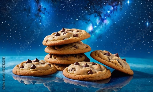 Cosmic Chocolate Chip Cookies - A Sweet Treat Under a Starry Sky