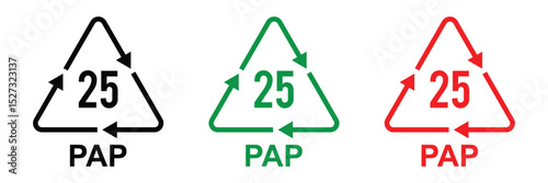 Recycling code icon set. Plastics, Batteries, Paper, Metals, Organic Biomatters, Glass and composites vector symbols. Set of recycling codes for plastics, plastic, recycle, symbol in eps 10.