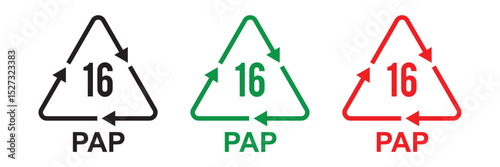 Recycling code icon set. Plastics, batteries, paper, metals, organic Biomatters, glass and composite vector symbols. set of recycling codes of plastics, plastic, recycle, symbol, paper, glass in eps10
