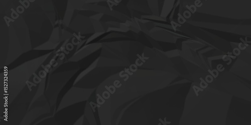 Abstract black crumple obsolete billboard rumple. wrinkle ripped creased crumple aged closeup craft document grunge recycling paper background.	
