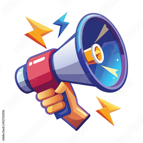 Hand Holding a Loudspeaker, Announcing