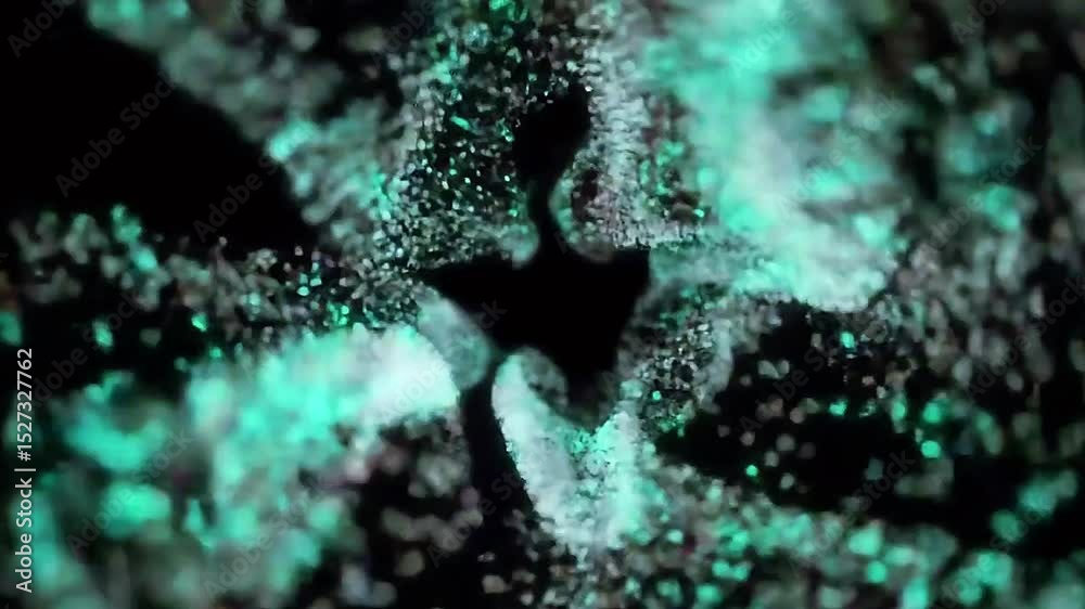 abstract gray neon teal rift particle loop 4K cinematic distortion background
