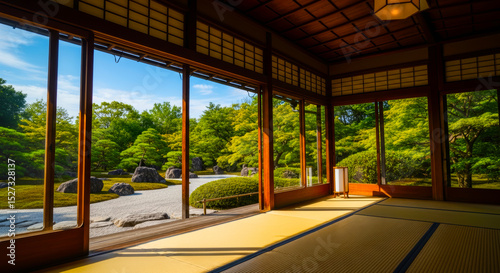 和室からの日本庭園	