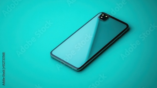A minimalist, sleekline logo of a smartphone on a teal background