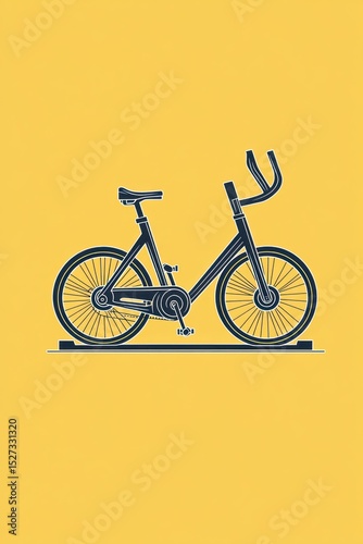 A minimalist vector line logo of a pair of exercise bikes, 